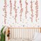 Pink Hanging Flower Vine Wall Decals – Cherry Blossom, Leaves & Butterfly Stickers for Kids’ Bedroom & Nursery, 35.4"x11.2"